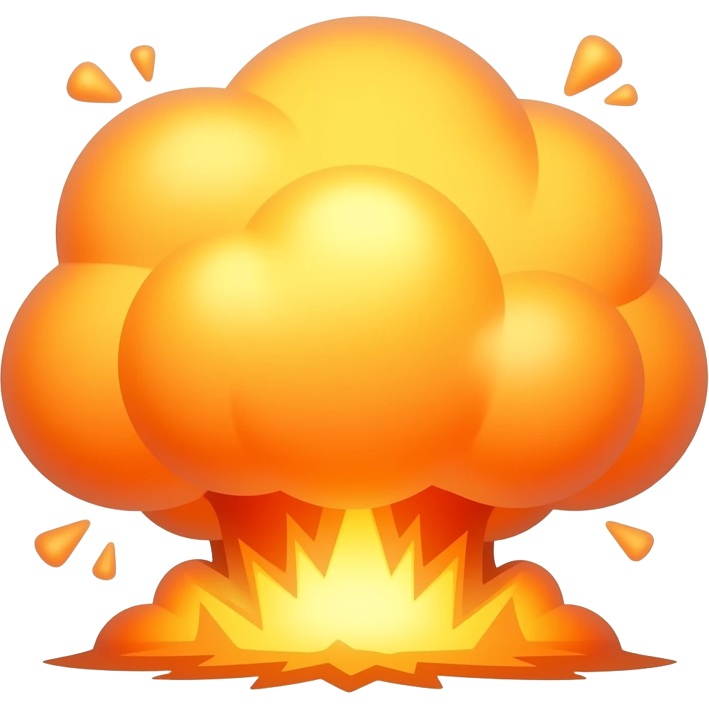 Large explosion orange emoji