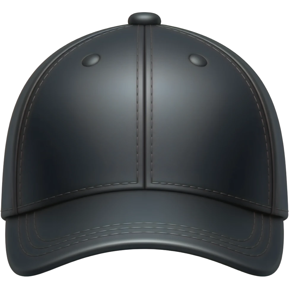 Black leather cap hat emoji