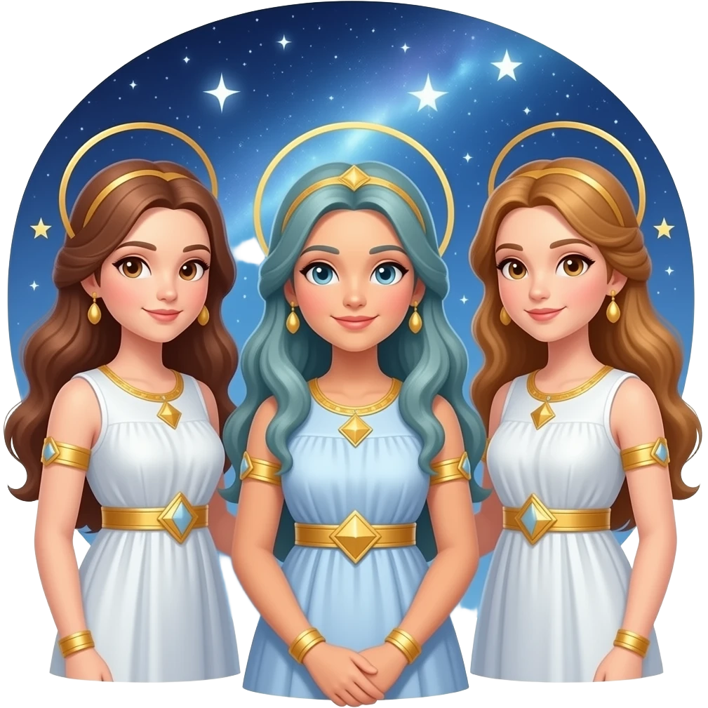 Triple goddess and stars emoji