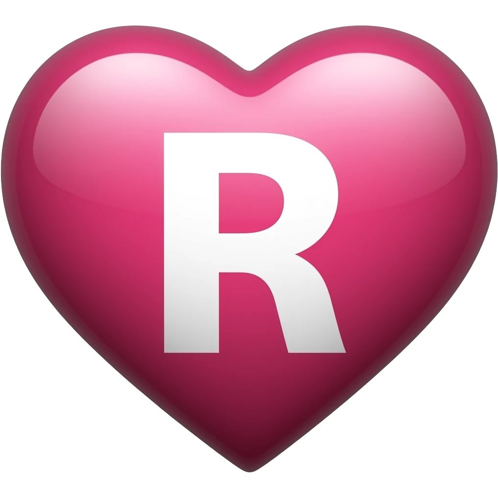 R inside of the heart emoji