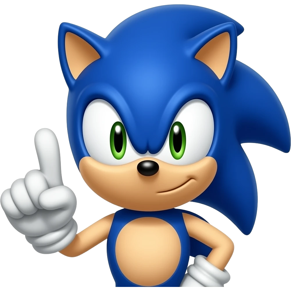 Sonic Putting up the swear finger emoji