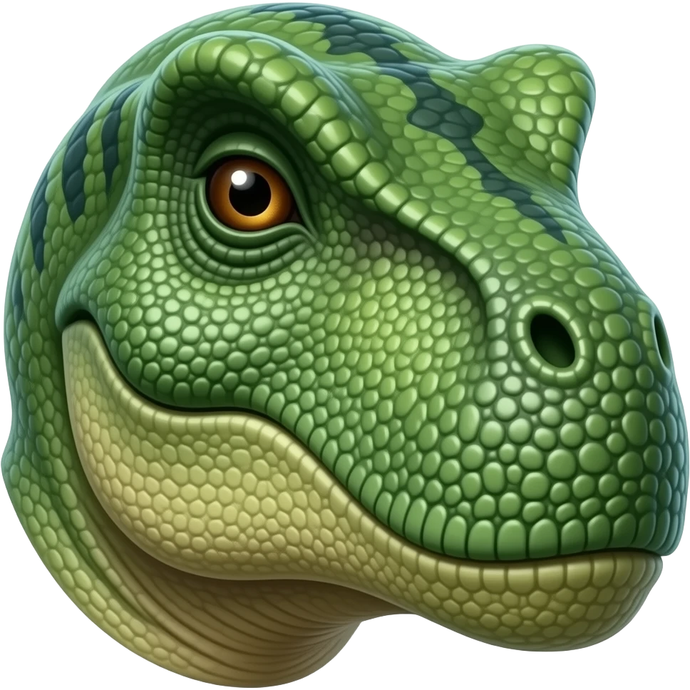 green dinosaur with half body close up emoji