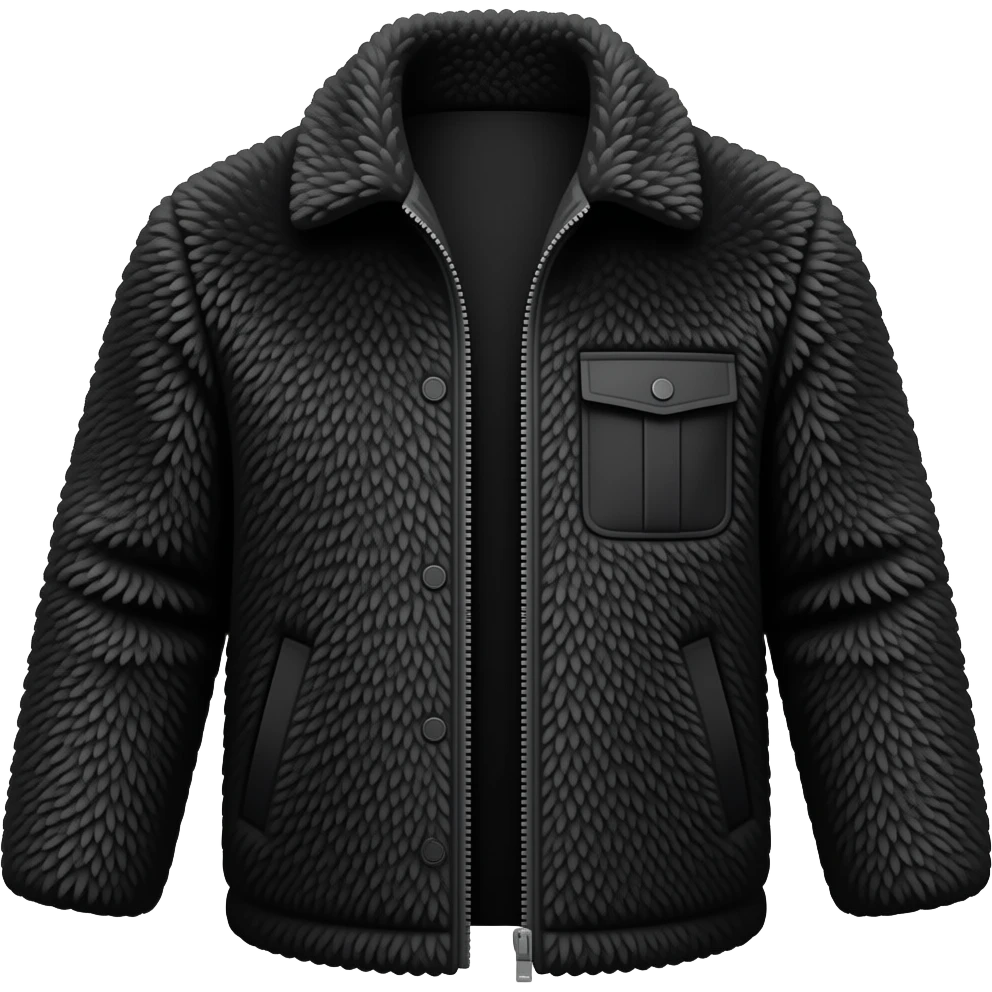 black sherpa coat emoji