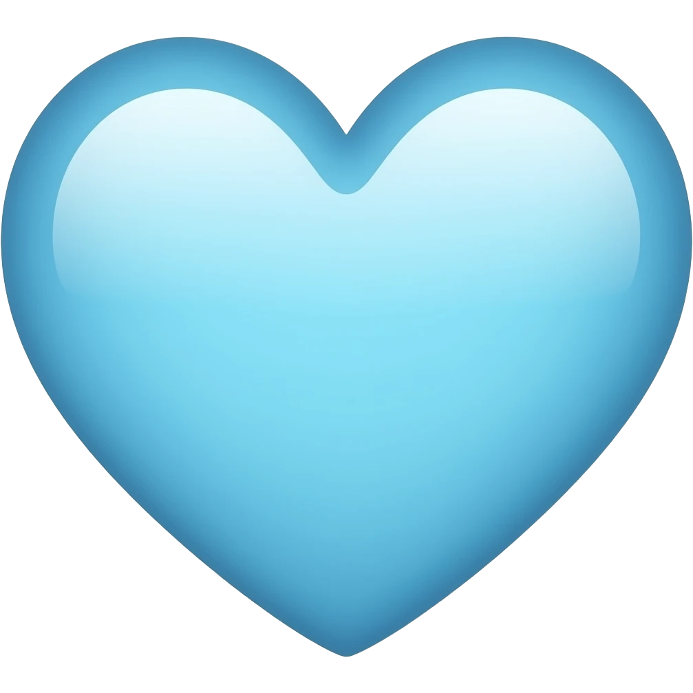 a heart made of 🩵 light blue emoji