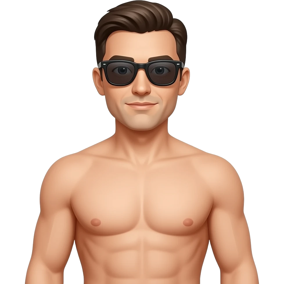 No clothes/man. sunglasses /full length body emoji