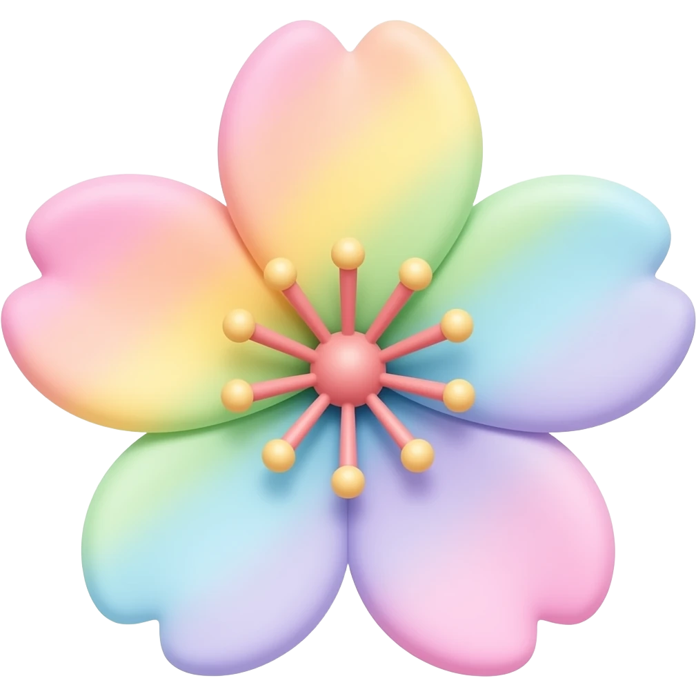 Sakura flower rainbow pastel emoji