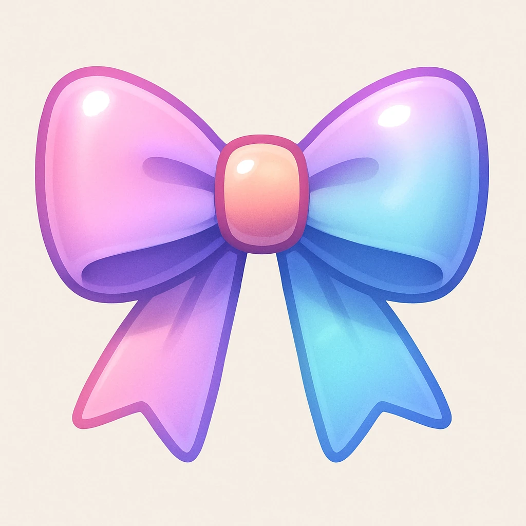 bow emoji, cute and shiny, with a gradient effect emoji
