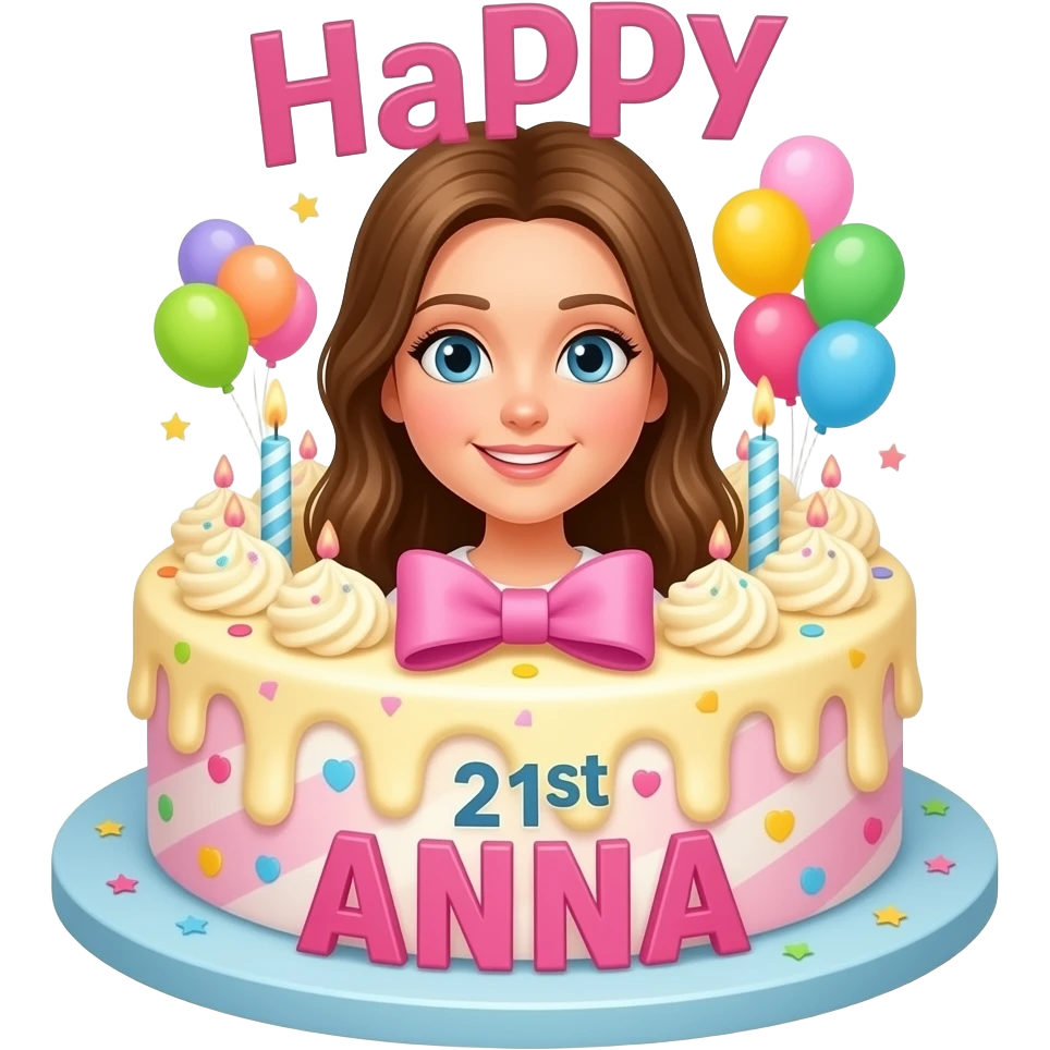 HAPPY 21ST BIRTHDAY ANNA POSTER emoji