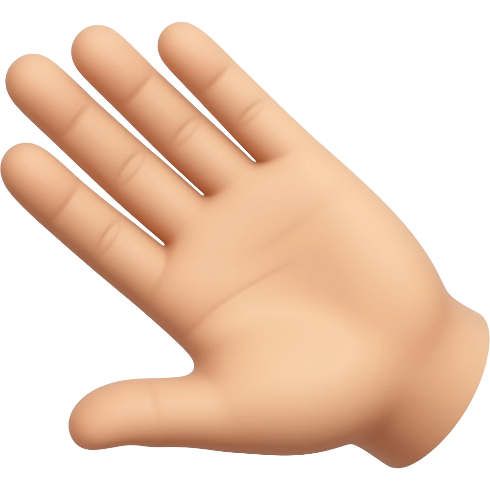 Open palm  turned left flat side emoji