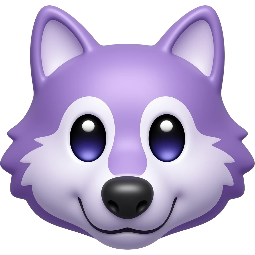 Violet gummy wolf face emoji