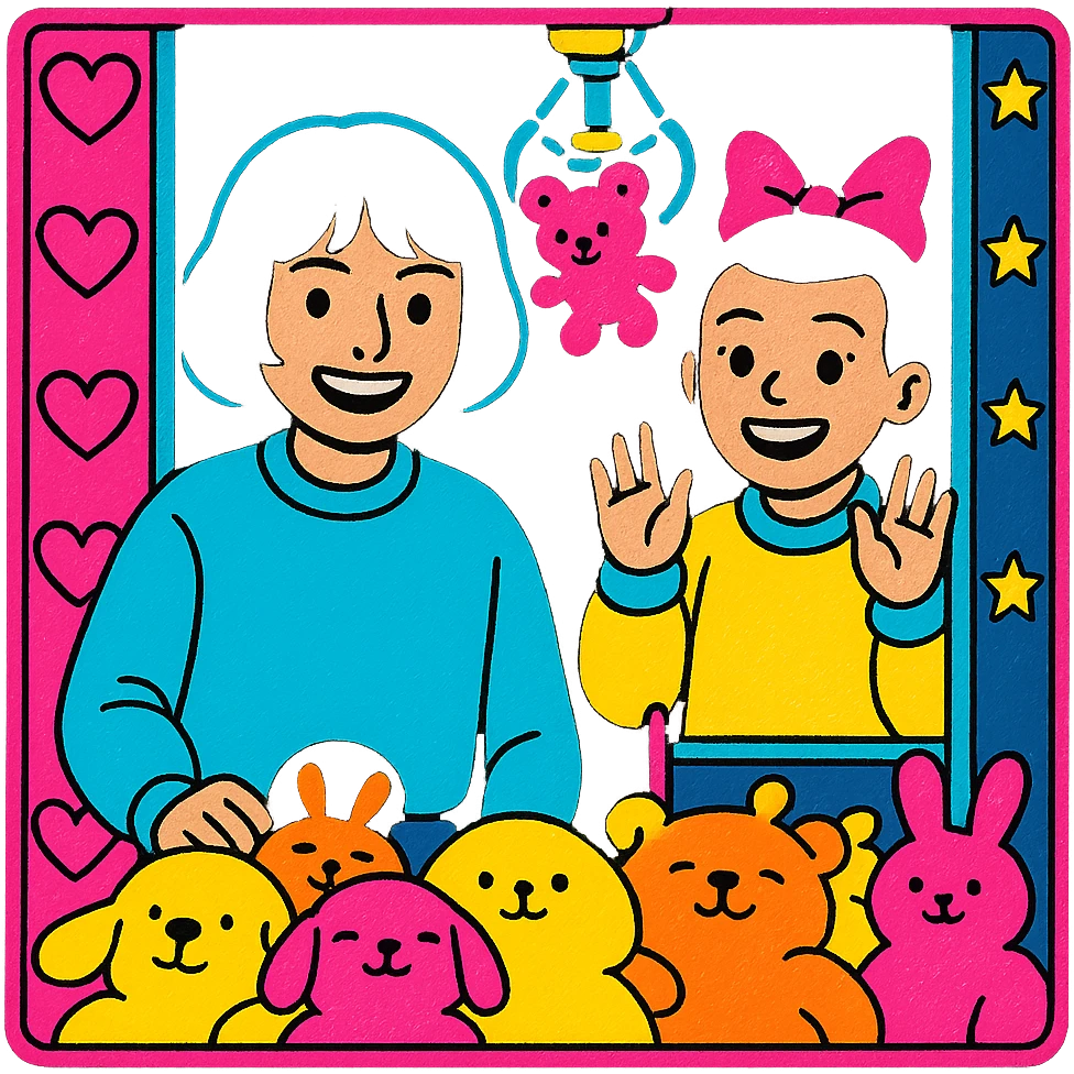 Replace the boy with the character Mike from Stranger Things and the girl with the character Eleven from Stranger Things, maintaining the colorful and cheerful style of the original drawing. emoji