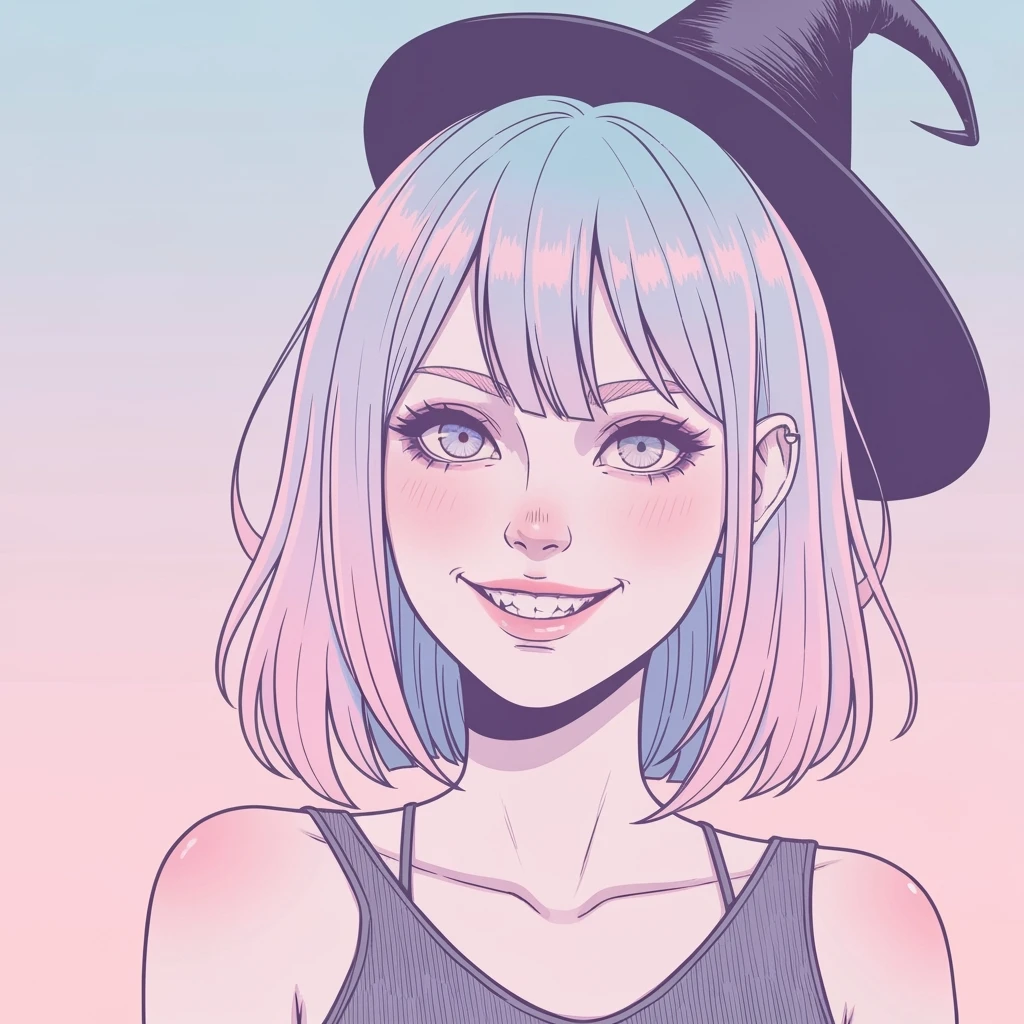 pastel horror profile picture, cute, expressive, minimal, variation 2 emoji