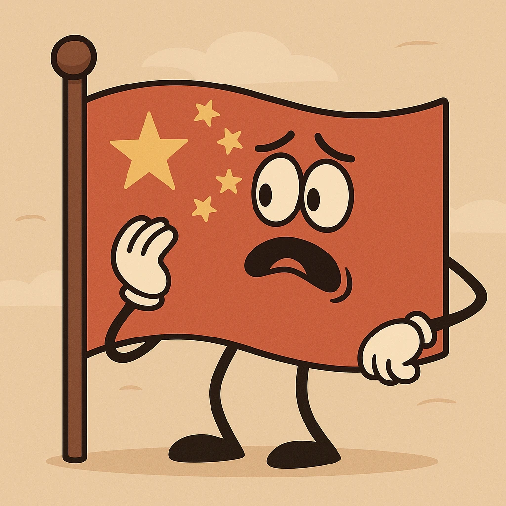 Chinese flag, flat icon style, no text emoji