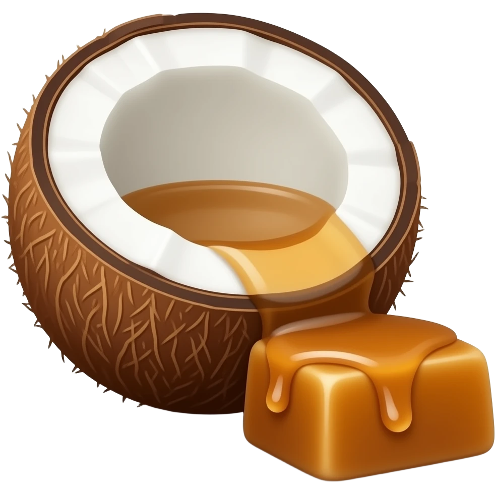 Coconut and caramel emoji