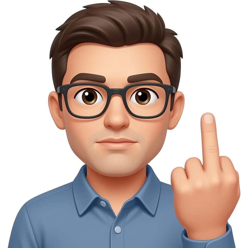 😮‍💨+🖕🏻 emoji