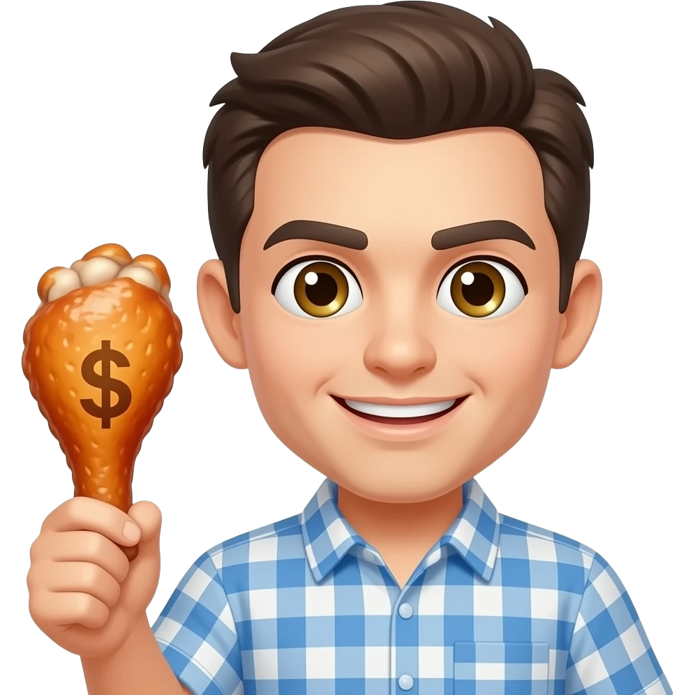 can you make a emoji with $$ as eyes, holding a hot wing emoji