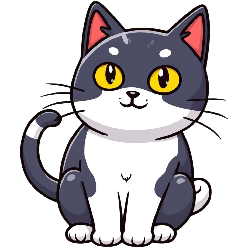 Black cat with yellow eyes emoji