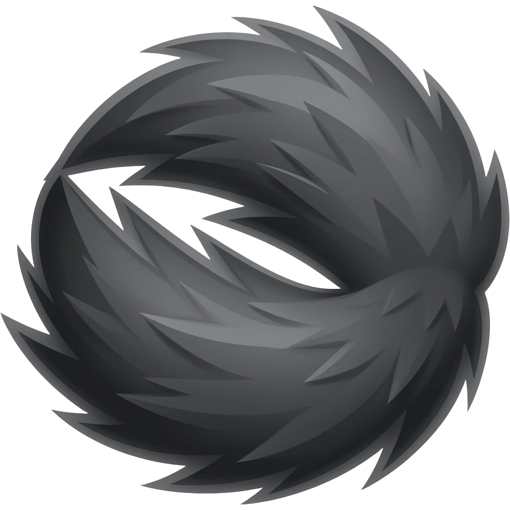 Black wolf tail emoji