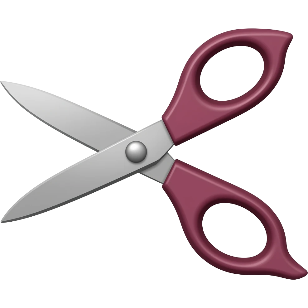 tesoura fechada bordô emoji