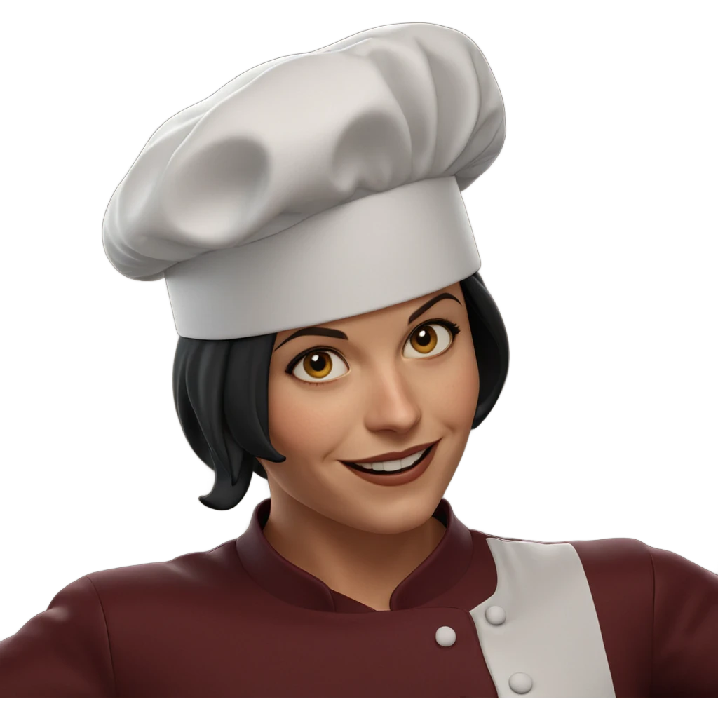 happy girl in chef hat emoji