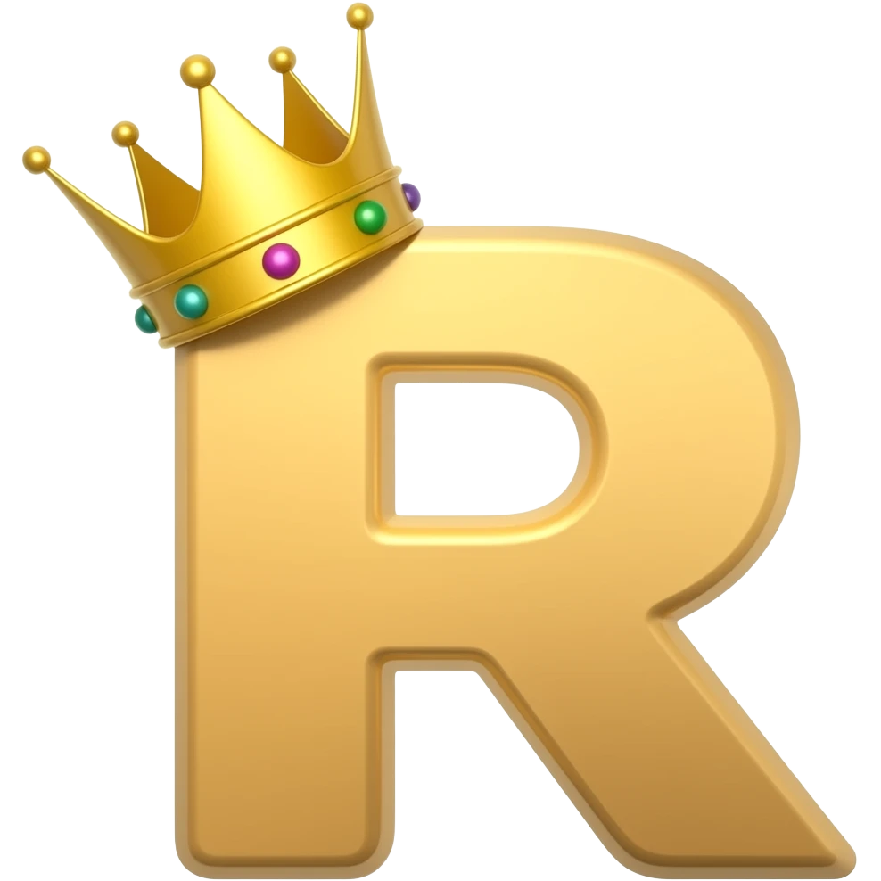 Letra R con corona emoji