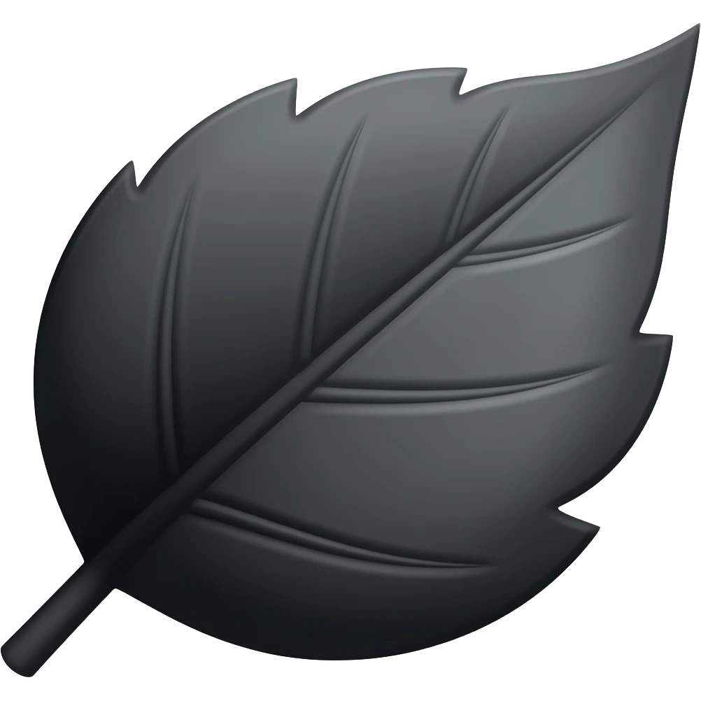 leaf black emoji