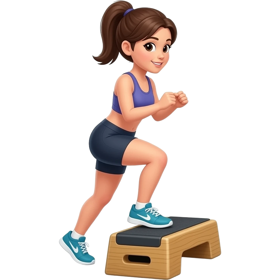 make a girl at the gym doing steps ups exercice emoji