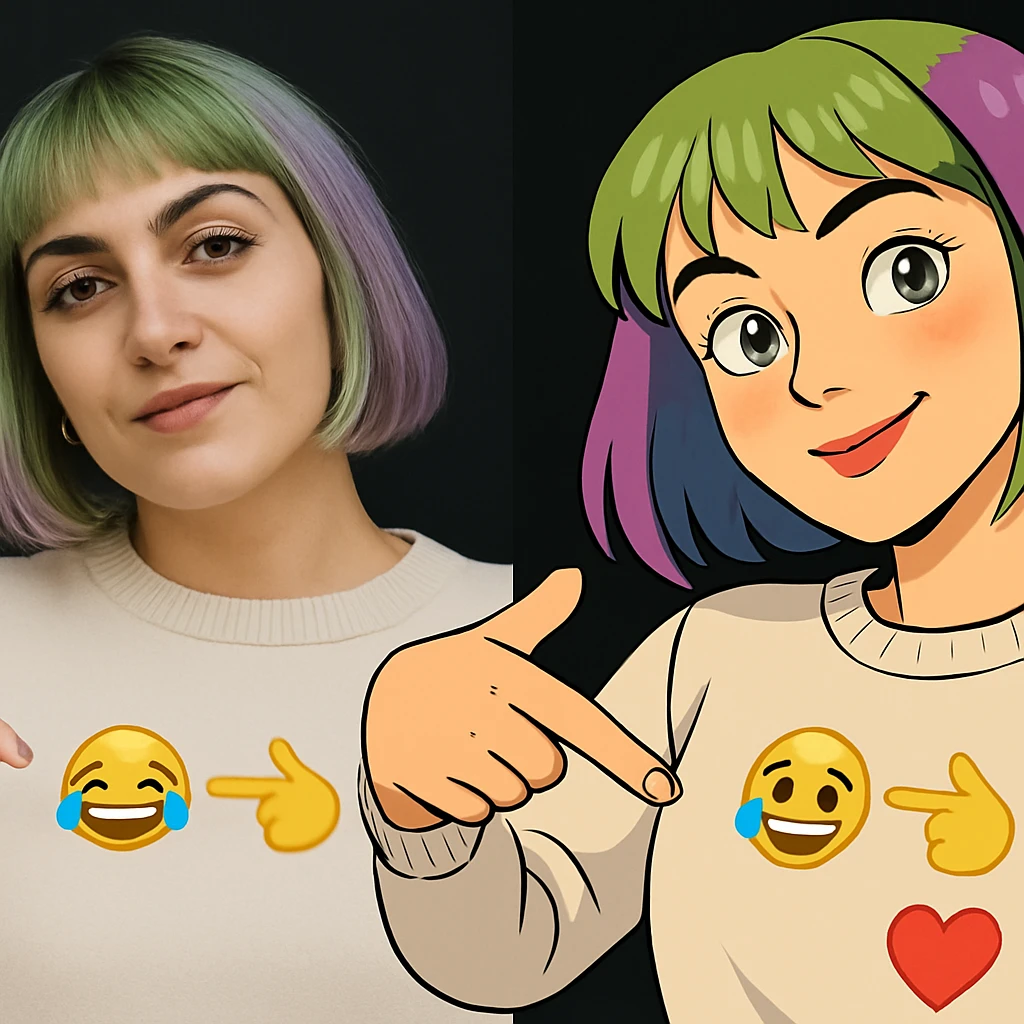 replace replicate to emojis and make the background black  emoji