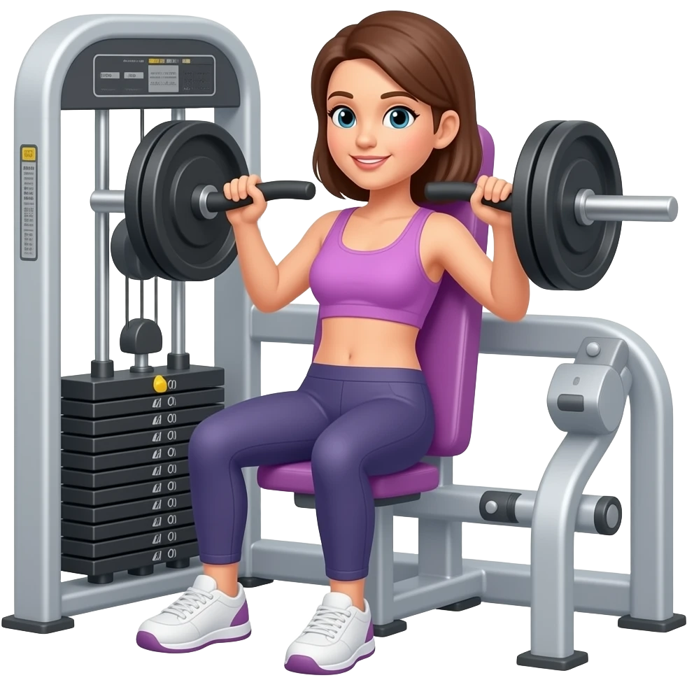 Hip trust machine with woman emoji