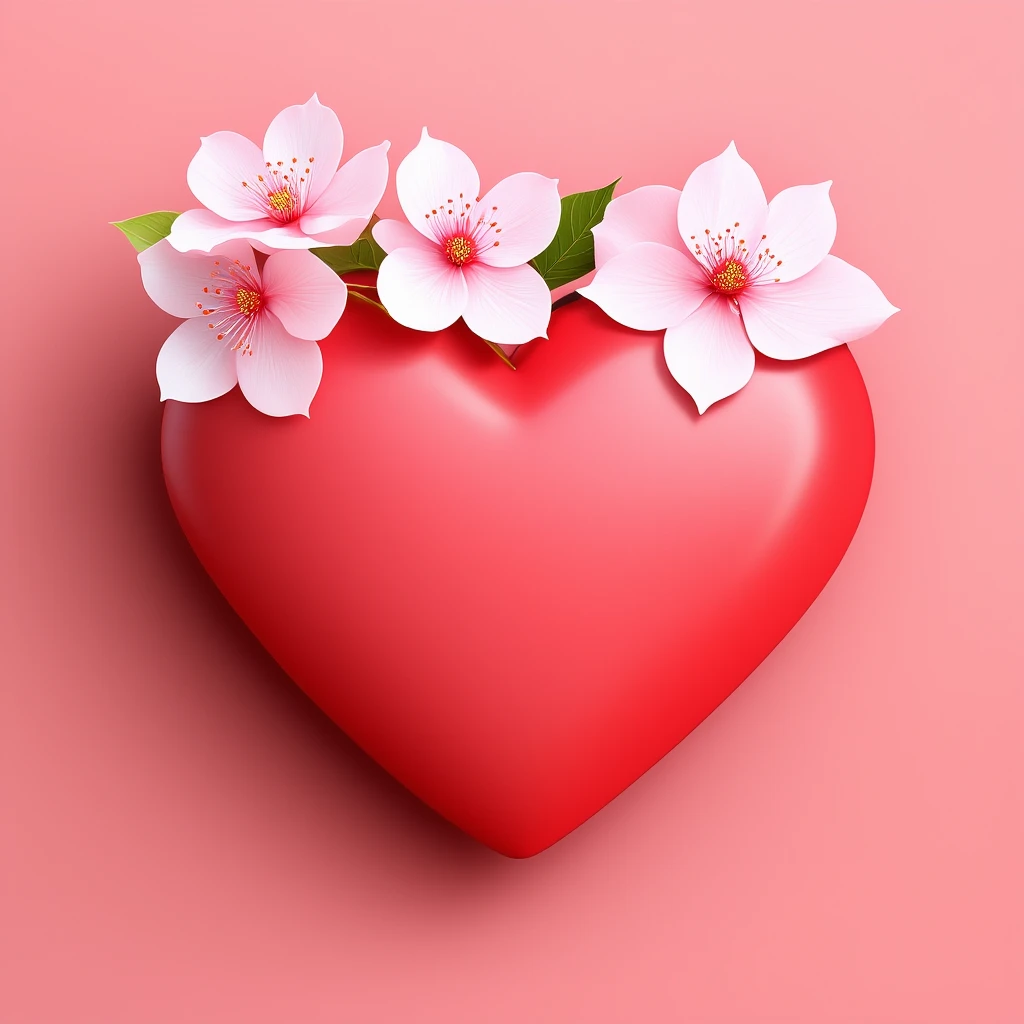 heart with sakura blossom crown emoji