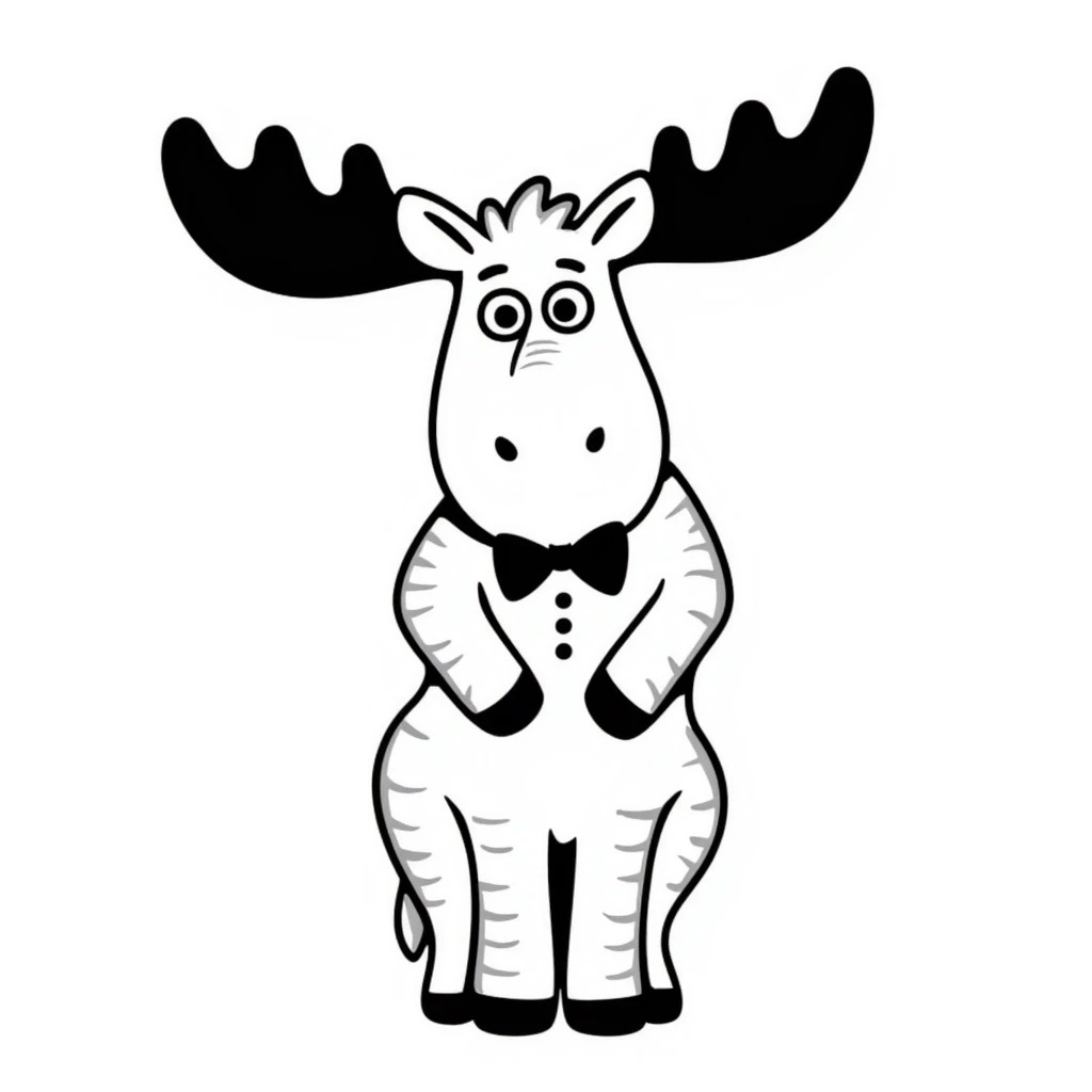 Hand drawn style moose emoji