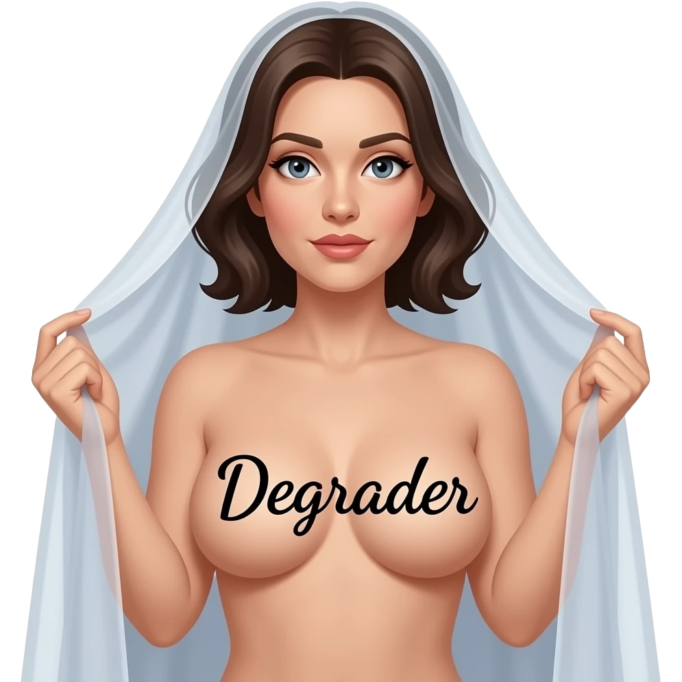 make a naughty sexual and seductive that just says the word "Degrader" emoji