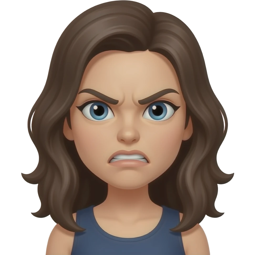 😊generate this emojis into angry female emoji