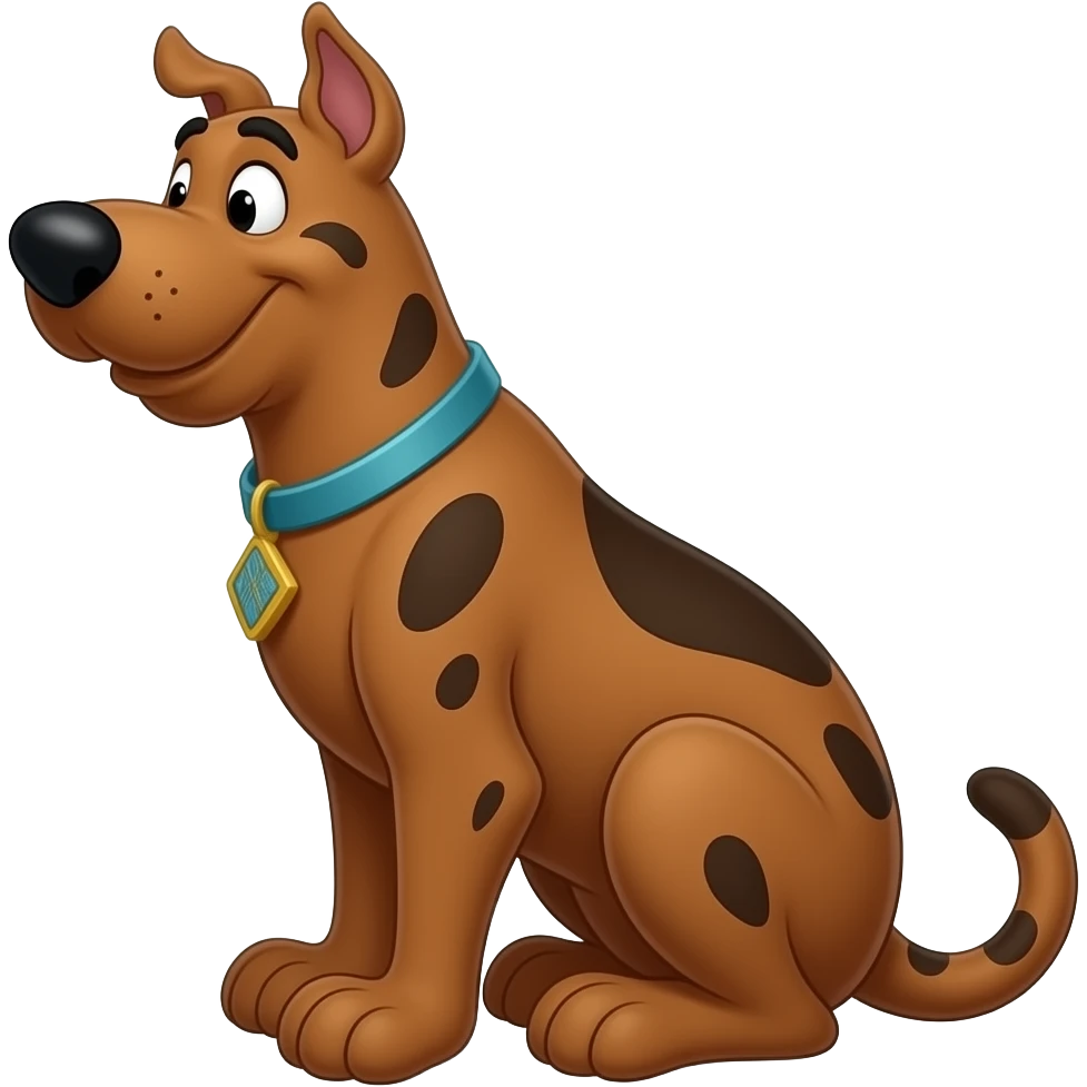 classic scooby-doo sitting down sideways emoji