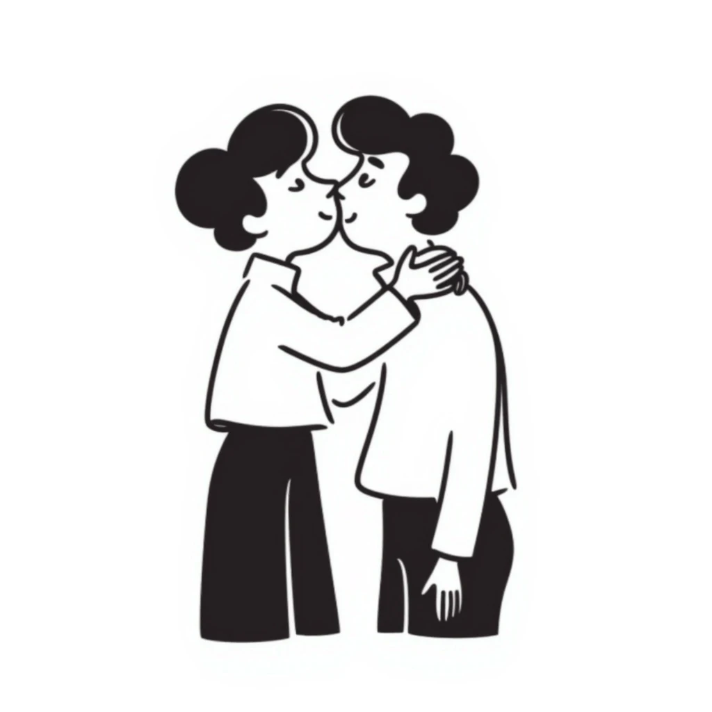 two men kissing each other on the cheek emoji