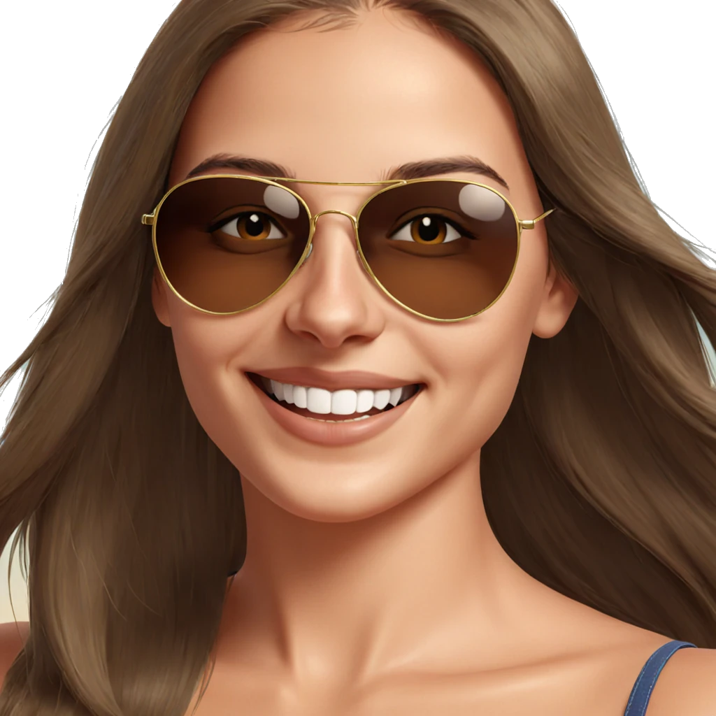 happy girl in sunglasses emoji