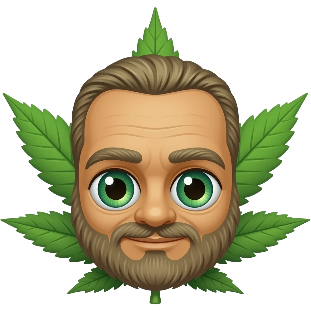 Marihuna con ojos emoji