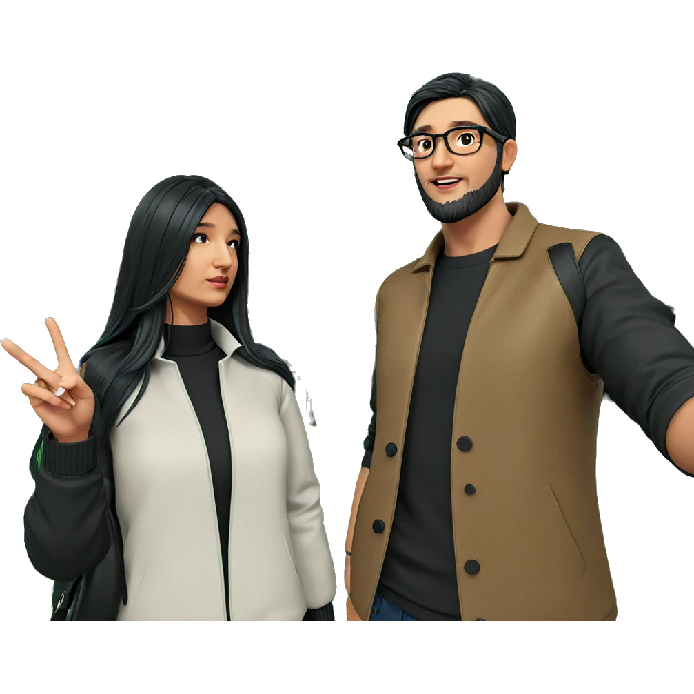 stylish couple in real world emoji