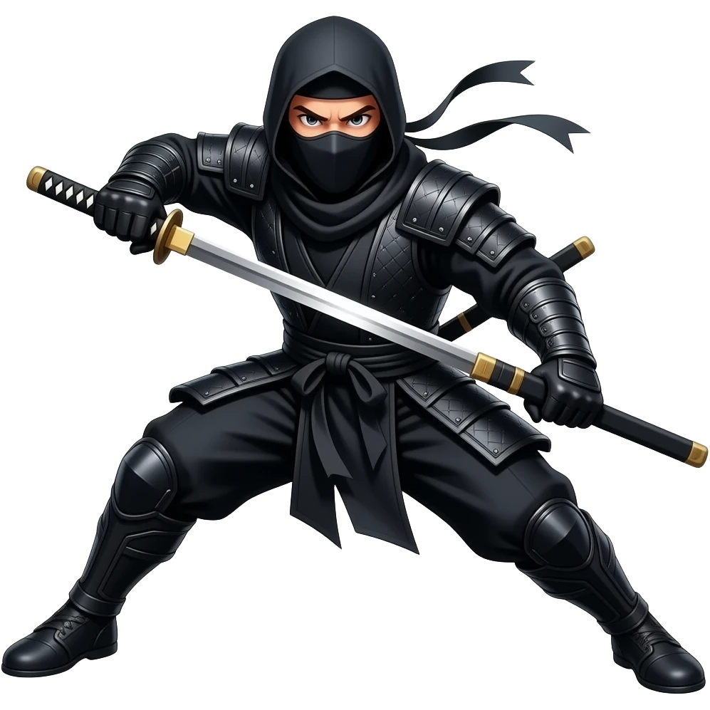 masked ninja in action pose emoji