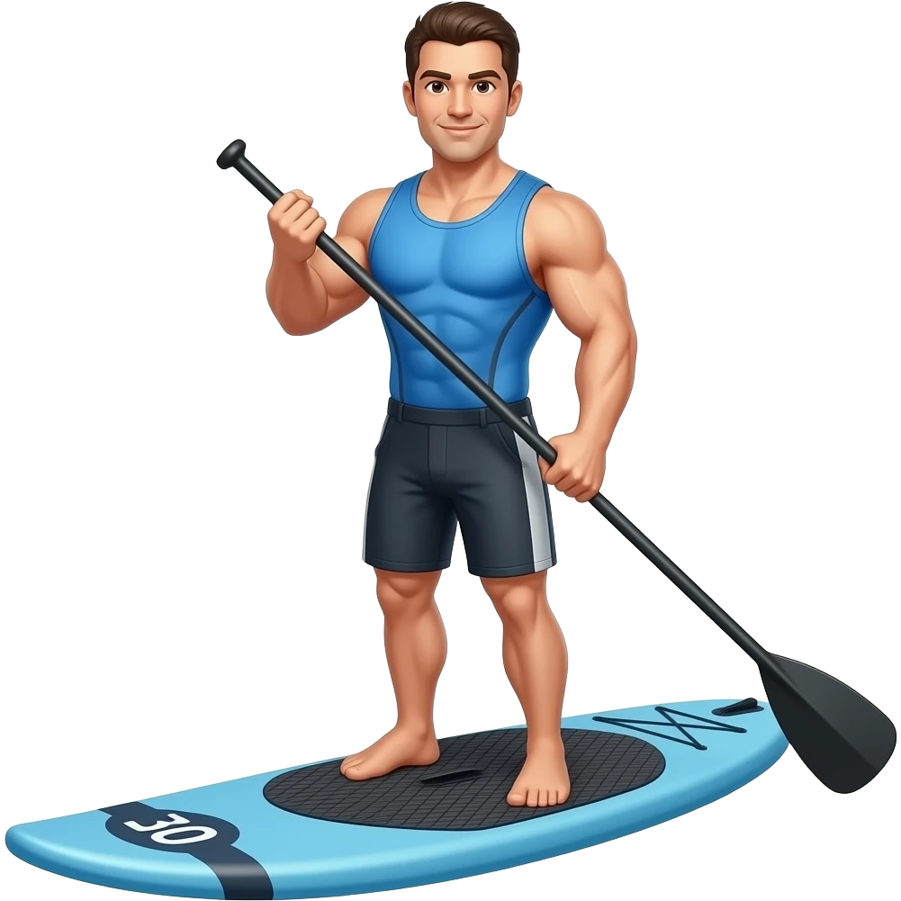 Strong man over 50 paddle board emoji