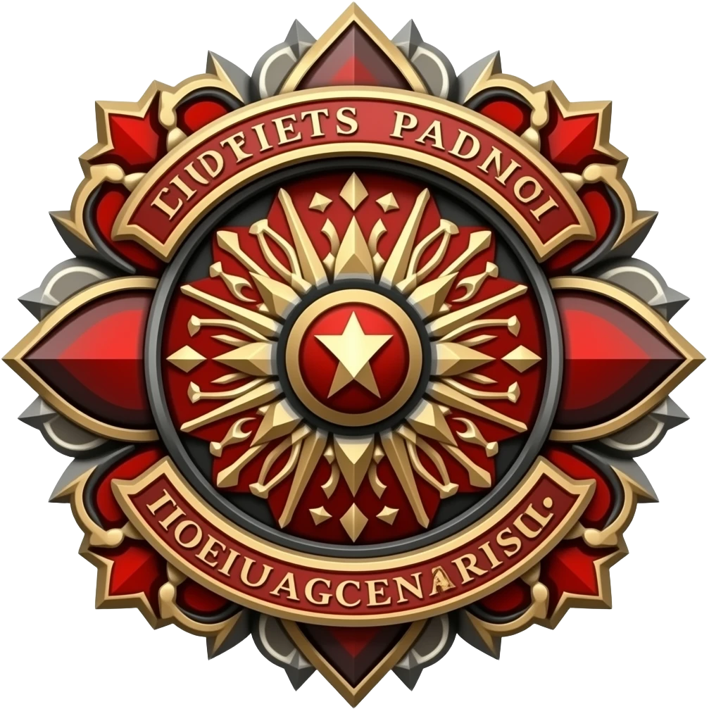 red and black ornate medal emoji