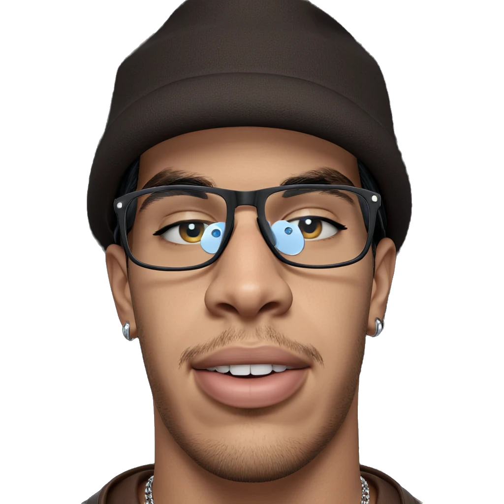 male wearing hat and jewelry emoji