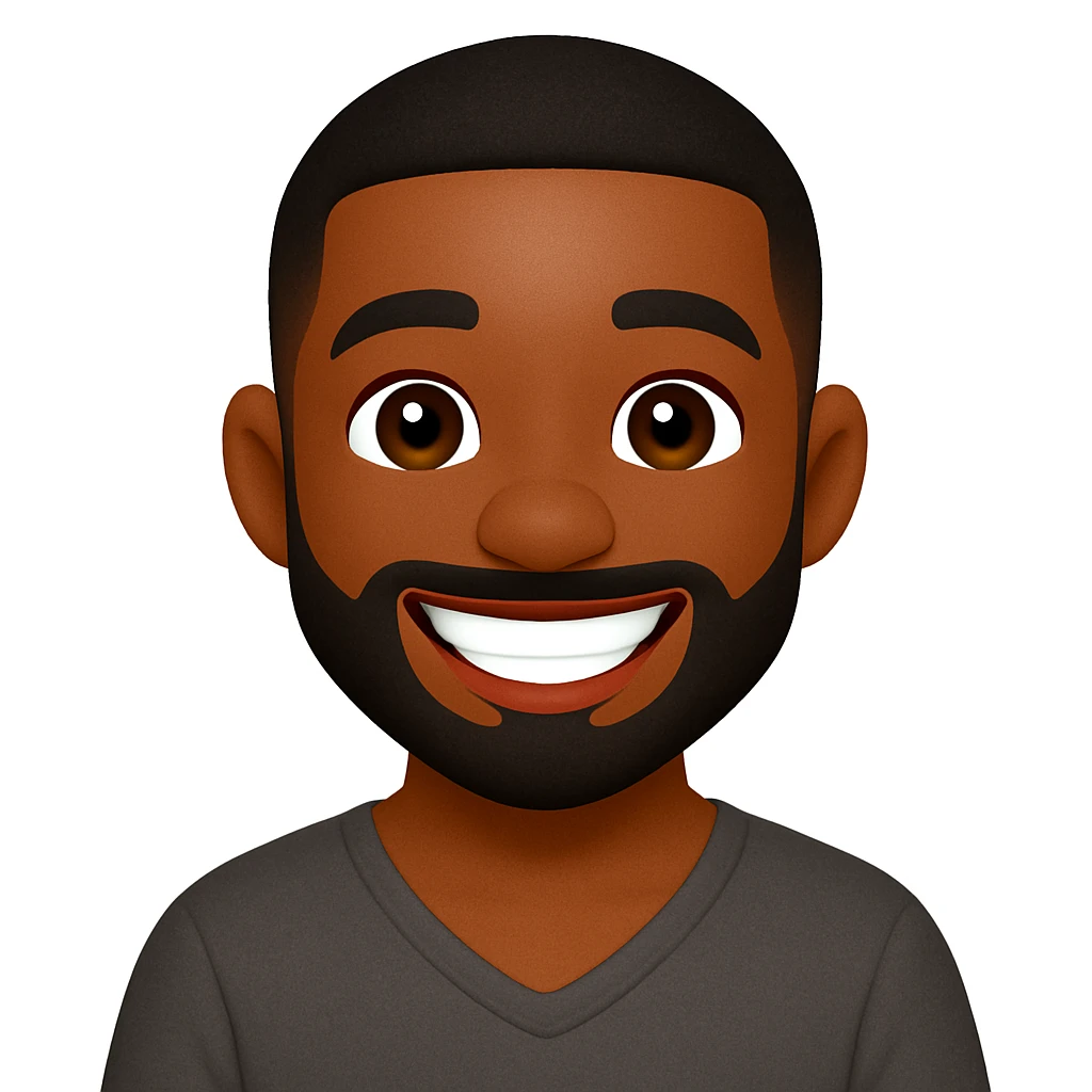 turn the second man in emoji style of the 1st image, match the facial features and clothes  emoji
