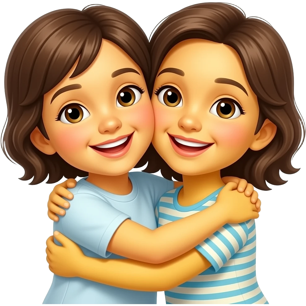 yellow people super close siblings arm around each other smiling emoji