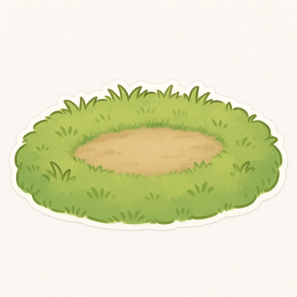 一片草地，中间有一块空地 emoji