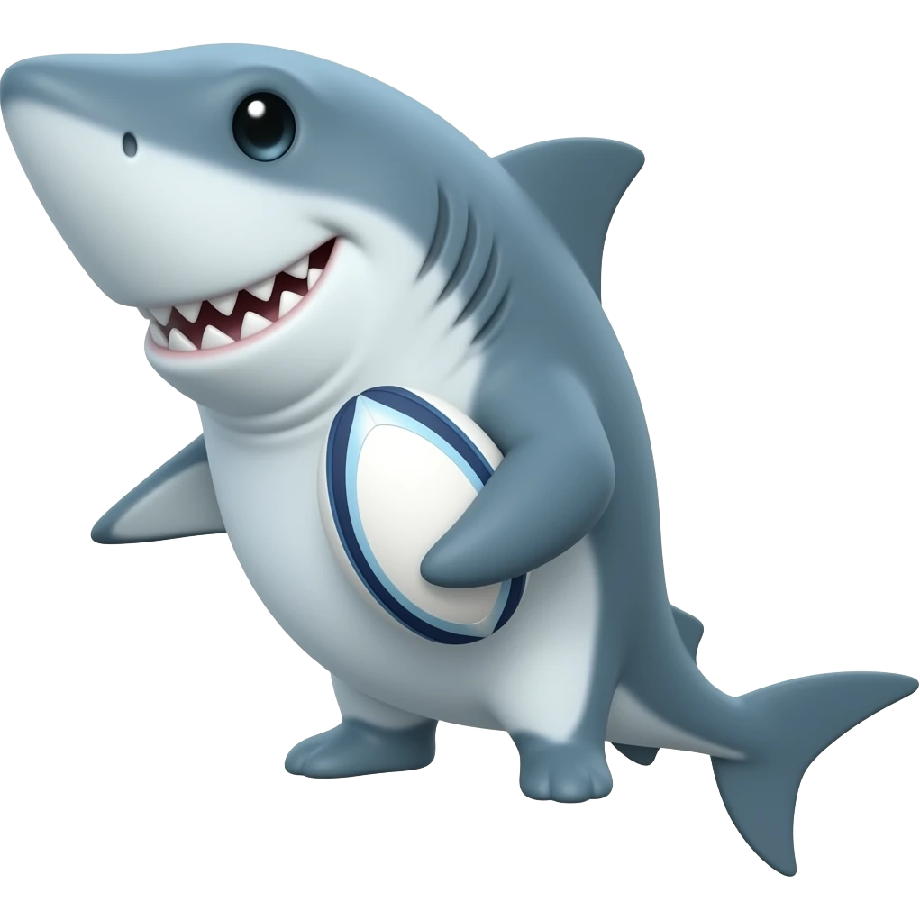 shark with a rugby ball emoji