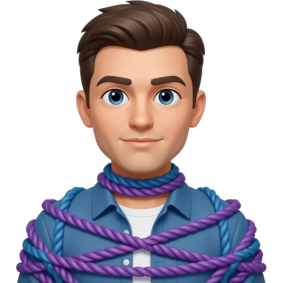 Tied up using Purple/blue Ropes emoji