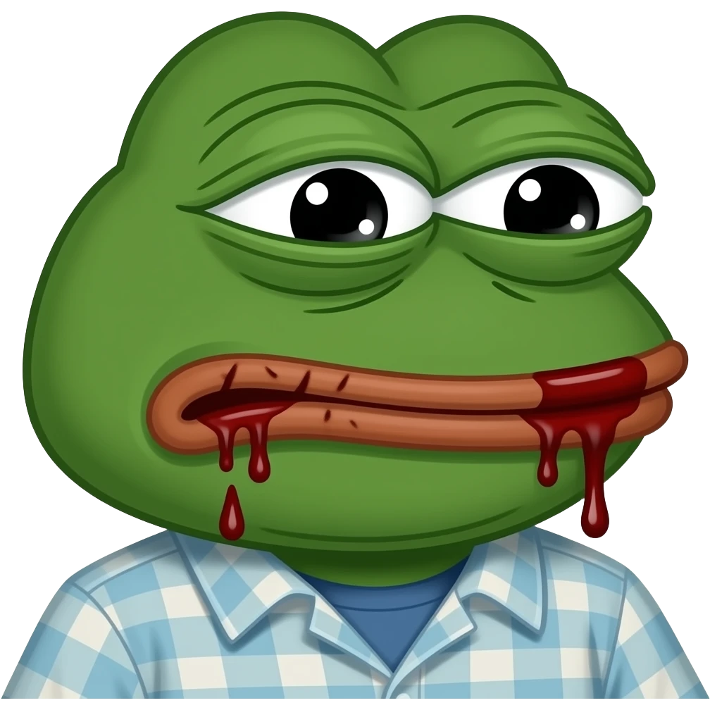 pepe the frog meme beat up bloody violent bruised scars bleeding hurt injured emoji