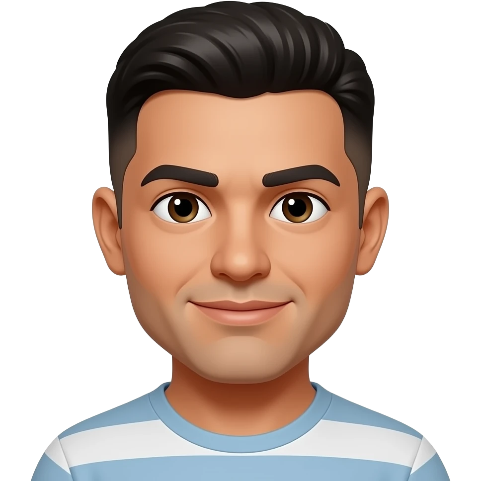 bulky bowl cut on hispanic male emoji