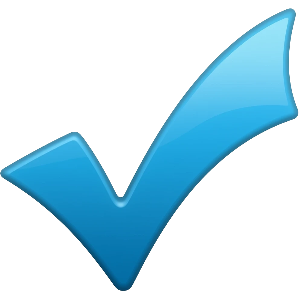 Emogi de verificado todo azul emoji